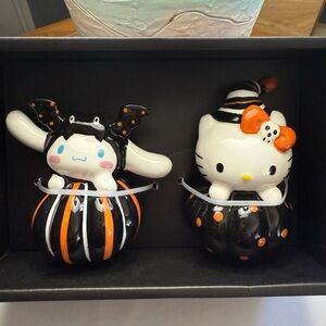 Hello Kitty Halloween in Black Box with White and Purple Salt & Pepper Shakers